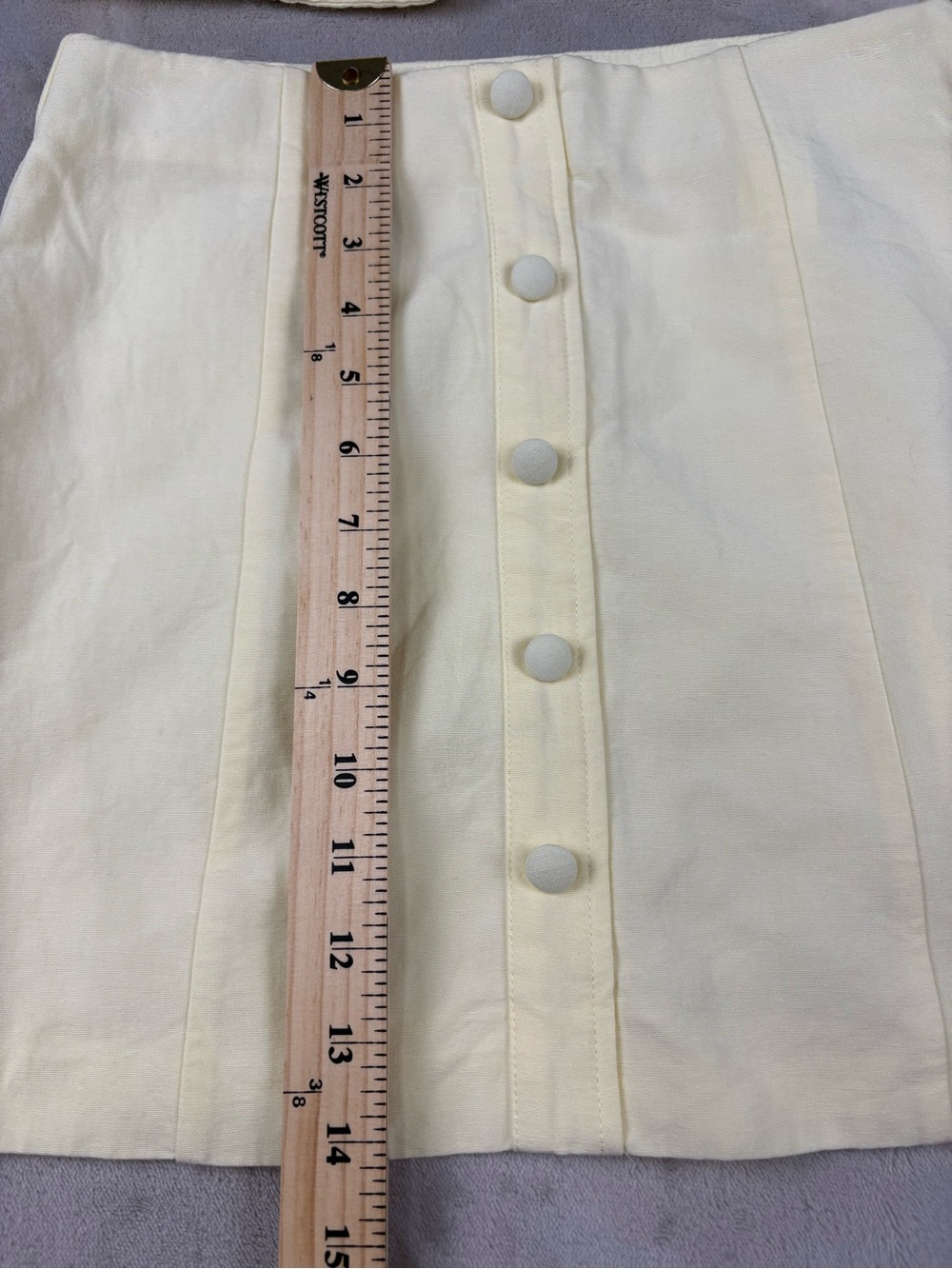 Zara Women’s Linen Blend 2 Piece Set XS Cream Crop Top Mini Skirt Co Ord - Picture 3 of 9
